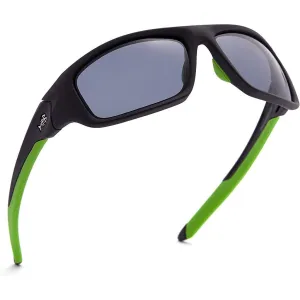 Polarized UV Protection Sport Sunglasses V01 - Frame-Matte Black/Green / Lens-Grey