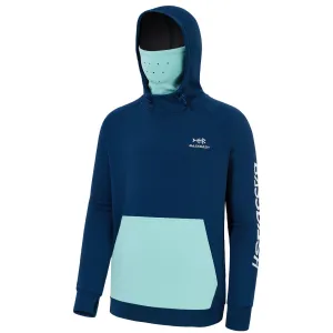 Men’s Fleece Hoodie with Neck Gaiter FS18M - Dark Blue/Seafoam / Small