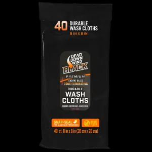 BLACK PREMIUM Wash Cloths 40 ct