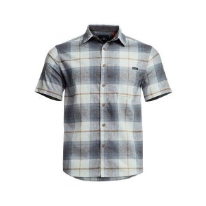 Men's Sitka Ambarry Button Up Shirt Small Blue Haze Plaid