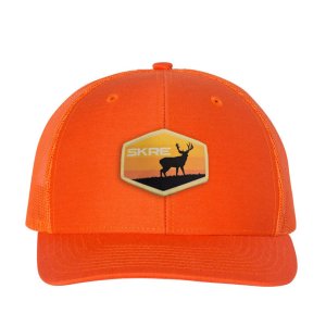 Mule Deer Sunset Patch Hat - Blaze Orange