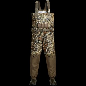 AquaWade Men's Breathable Waders | Lightweight Waterproof Camo Durable Nylon Hunting Bibs | Bootfoot Chest Waders with Insulated Boots for Duck Hunting