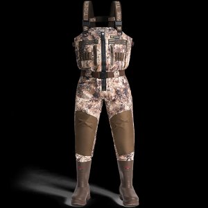 QuestWade Elite Waterfowl Hunting Waders | Breathable Waterproof Zip Front Bootfoot Waders for Men | Durable Neoprene Camo Duck Hunting Bibs Chest Waders