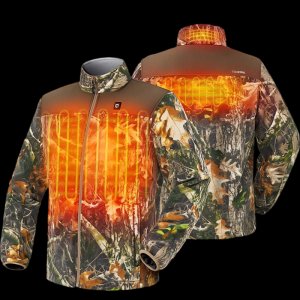 FLASH SALE Men's Heated Jacket Fleece with Battery Pack, Rechargeable Coat for Hunting (Black, Camo, Size S-XXXL)