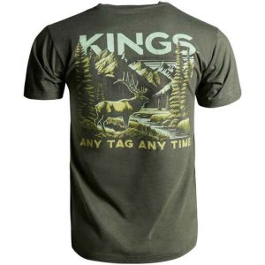 Kings Camo Men's Timber Tree Short Sleeve Casual Shirt - Heather Military Green