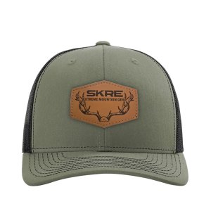 Leather Deer Patch Hat - Loden