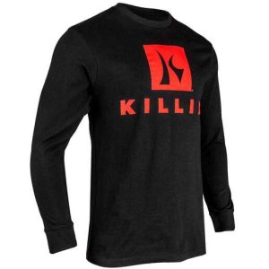 Killik Men's Banded Logo Long Sleeve Casual Shirt - Black