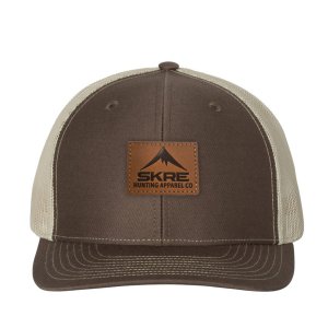 Trucker Square Leather Patch Hat - Brown