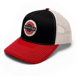 Kryptek Battlefield to Backcountry Hat - Richardson 112 Trucker (Black / Red / White)