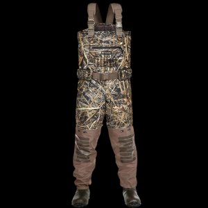 AquaWade Pro Insulated Waders | 1600 Gram Breathable Waterproof Bootfoot Chest Waders for Duck Hunting | Durable Men's Nylon Camo Hunting Bibs