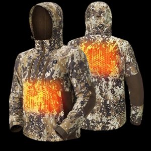 Men's Heated Duck Hunting Jacket with Fleece Lining, Waterproof 1/2 Zip Jacket for Hunting (Veil Avayde Camo, Size S-XXXL)