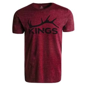 Kings Camo Men's Shed Logo Short Sleeve Casual Shirt - Heather Burgundy
