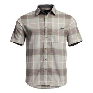 Men's Sitka Ambarry Button Up Shirt Small Olive Green Plaid