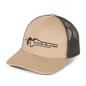 Men's Stone Glacier Classic Trucker Hunting Adjustable Hat One Size Khaki/Military Green