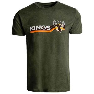 Kings Camo Men's Elk Ribbon Short Sleeve Casual Shirt - Military Heather Green