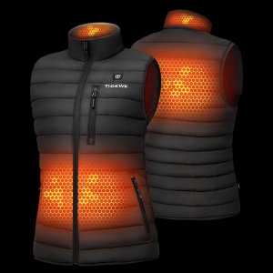 Women's Heated Vest  | Lightweight Mid Layer Heated Clothing Black Vest with Hunting Battery Pack | Heated Apparel for Women's Hiking and Outdoor Activities