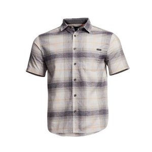 Men's Sitka Ambarry Button Up Shirt Medium Aluminum Ambary Plaid