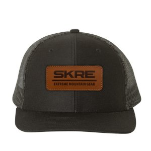 Leather Skre Patch Hat - Black