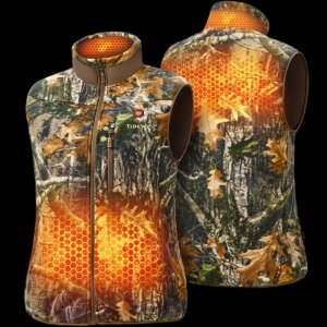 ThermCore Heated Vest for Women | Double-Sided Polar Fleece Heated Clothes Mid Layer | Camo Heated Apparel Vest for Hunting