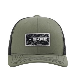 Trucker Black Topo Patch Hat - Loden