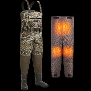 TorridWade Heated Waders for Duck Hunting | Men's Bootfoot Chest Breathable Waders | Camo Insulated Waterproof Waterfowl Hunting Bibs for Men