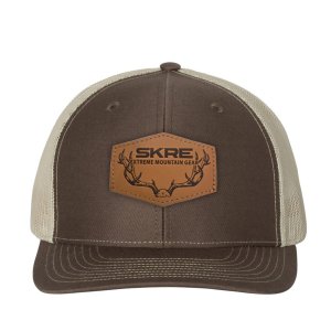 Trucker Leather Deer Patch Hat - Brown
