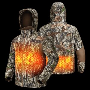 Inferno Heated Camo Jacket | Men's Waterproof Heated Hunting Apparel & Windproof Battery Clothes | hoodie Heated Coat for Cold Weather Hunts